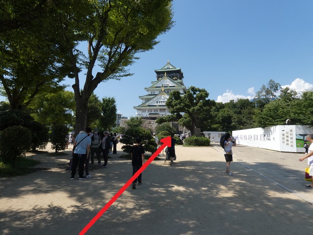 大阪城公園の入口（南西）から大阪城天守閣への行き方