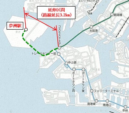 大阪メトロ、北港テクノポート線（コスモスクエア駅から夢洲駅間）の第二種鉄道事業許可を申請