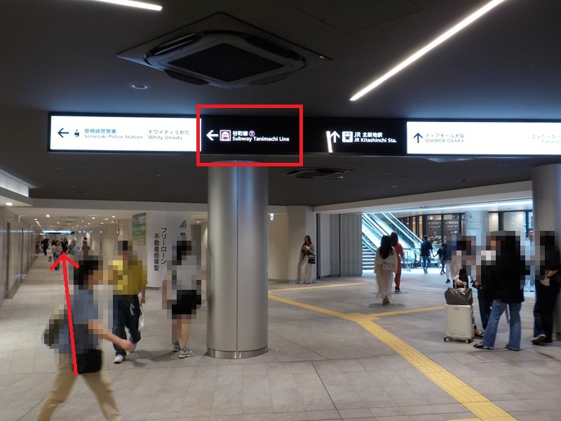 御堂筋線・梅田駅から、谷町線・東梅田駅への行き方｜大阪メトロ（地下鉄）乗り換え案内