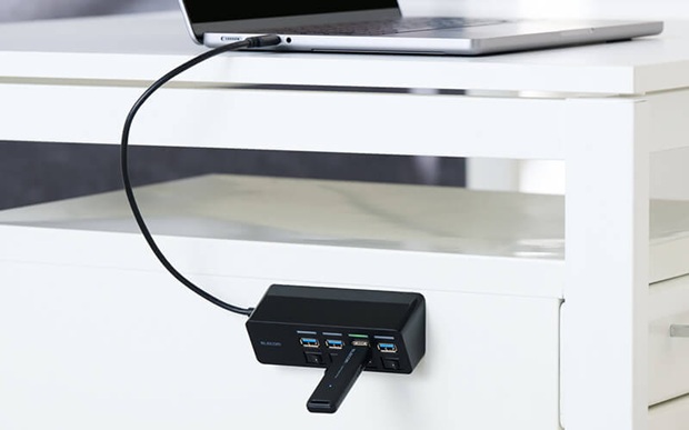 エレコム、個別スイッチで電源をON/OFFできる底面マグネット付き USB-A×4ポートUSBハブを新発売