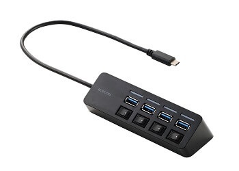 エレコム、個別スイッチで電源をON/OFFできる底面マグネット付き USB-A×4ポートUSBハブを新発売