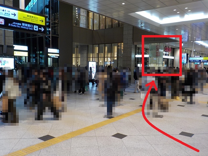 JR大阪駅・中央口からルクア・ルクアイーレ1階入口への行き方