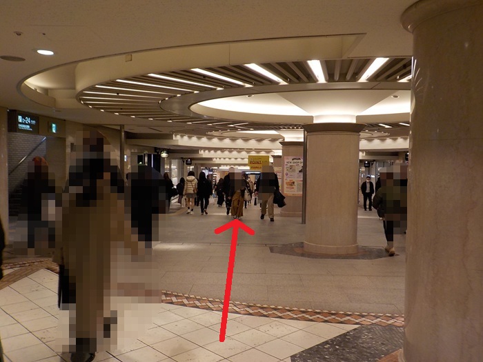 JR大阪駅中央口から、ディアモール円形広場への行き方