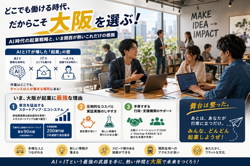 「どこでも働ける時代」にあえて大阪を選ぶ理由。AI時代の起業戦略と、いま関西が熱いこれだけの根拠
